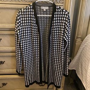 Houndstooth Longline Cardigan